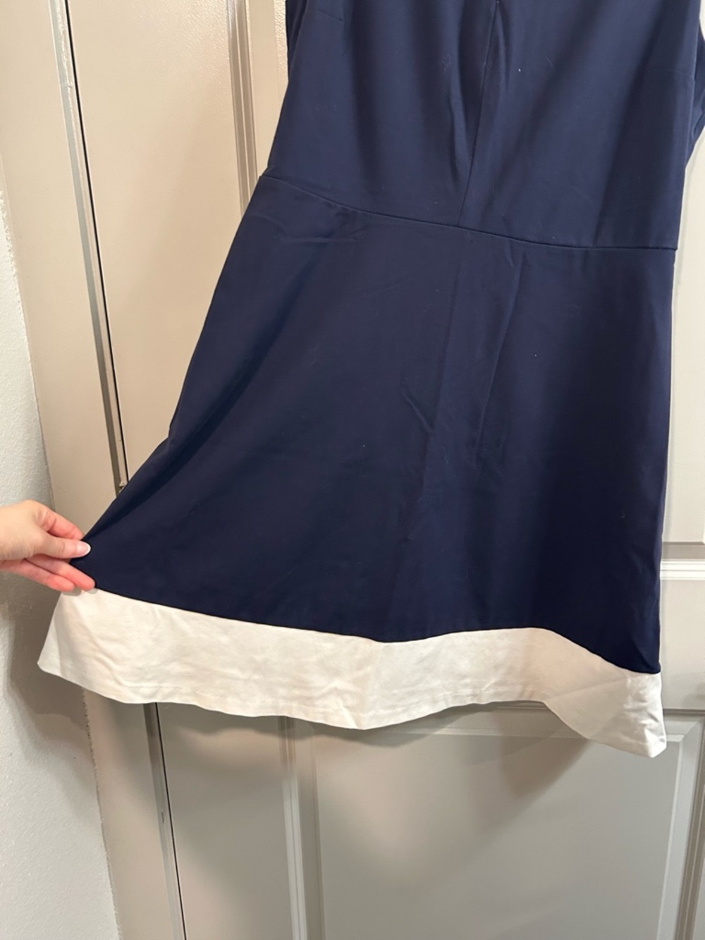 The Limited Navy Dress with White Hem - Picture 2 of 6
